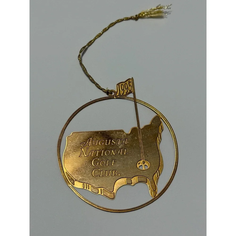 VERY RARE 1995‎ MASTERS 24k GOLD PLATE GOLF AUGUSTA NATIONAL CHRISTMAS ORNAMENT